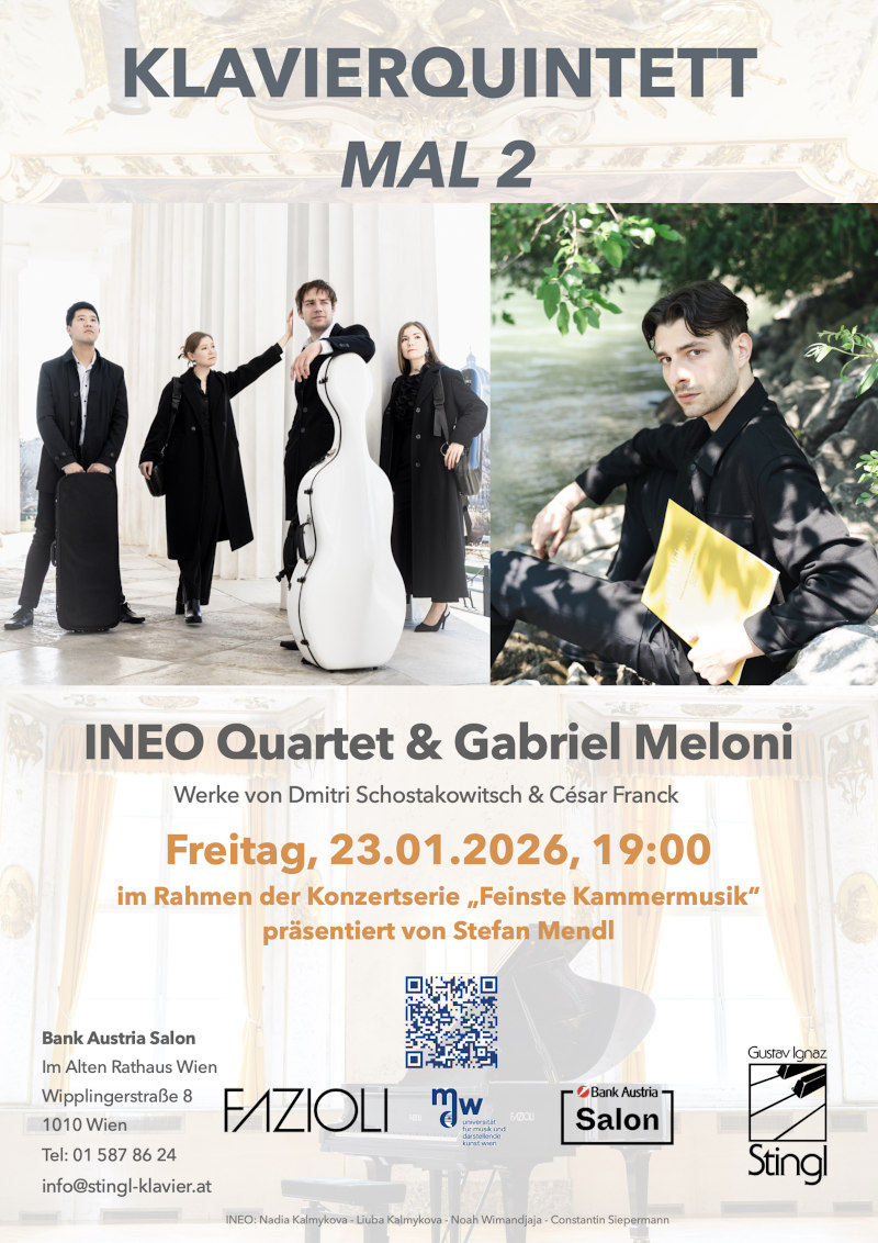 Feinste Kammermusik - STINGL - MDW - FAZIOLI - Bank Austria Salon - Plakat